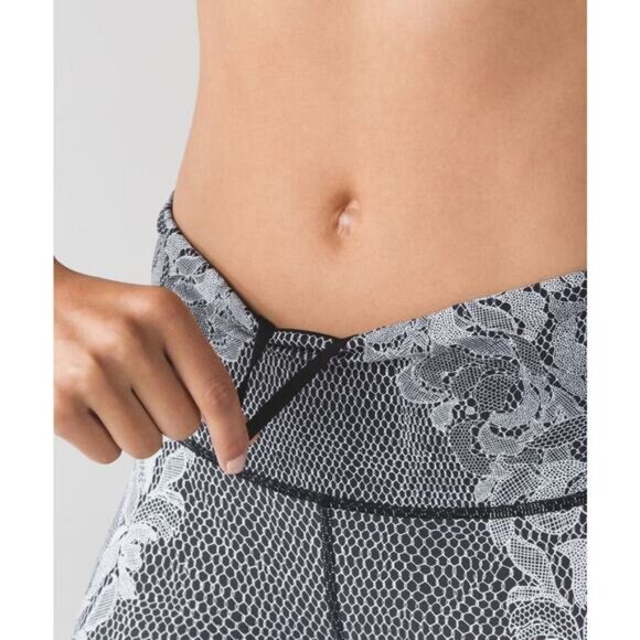Lululemon Speed Wunder Tight In Florence Speed Wunder 50 G White Black Size 4 - Picture 3 of 7